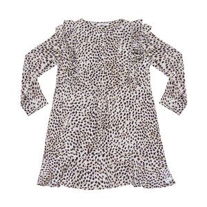 Anine Bing Kids Ruffle Cheetah Leopard Long Sleve Dress
